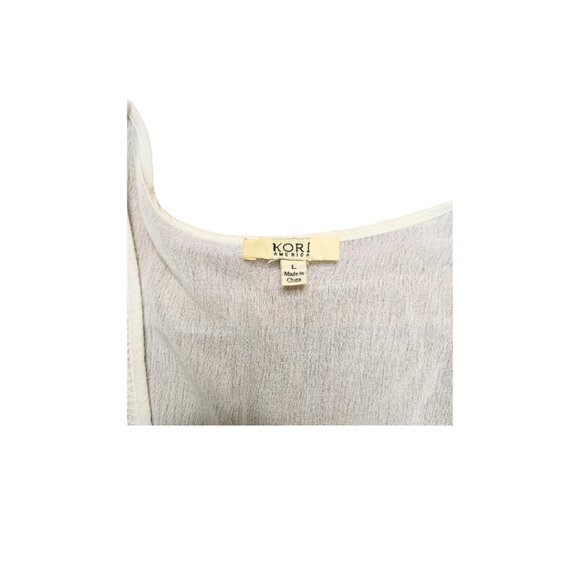 Kori America Women's White Linen Cover Up - Size Large - Picture 4 of 5